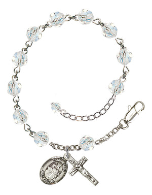 Maria Stein Rosary Bracelet - Sterling Silver - April - Crystal