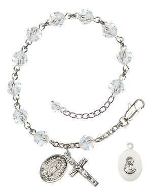 Our Lady of Guadalupe Rosary Bracelet - Sterling Silver - April - Crystal
