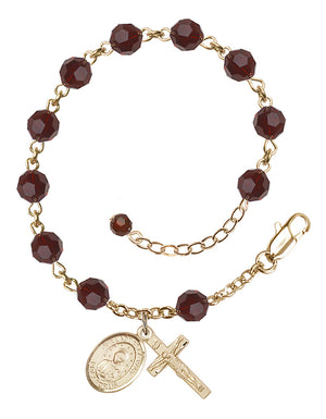 Our Lady of la Vang Rosary Bracelet - 14K Gold - January - Garnet