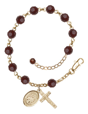 Maria Stein Rosary Bracelet - 14K Gold - January - Garnet