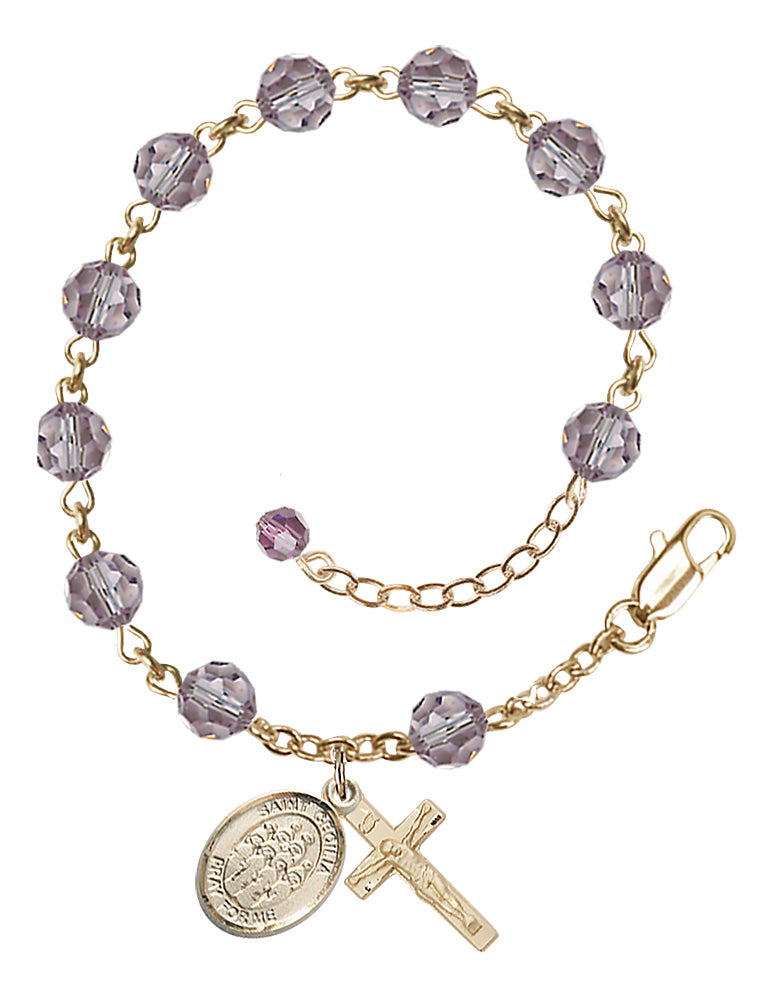 Saint Cecilia Choir Rosary Bracelet - 14K Gold Filled - June - Light Amethyst