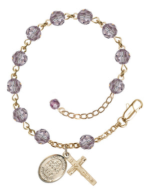 Saint Cecilia Choir Rosary Bracelet - 14K Gold Filled - June - Light Amethyst