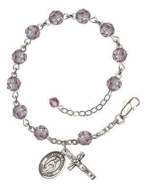 Our Lady of Fatima Rosary Bracelet - Sterling Silver - June - Light Amethyst