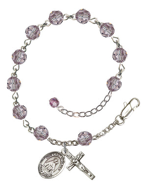Our Lady of Olives Rosary Bracelet - Sterling Silver - June - Light Amethyst