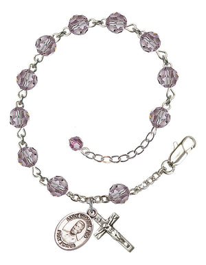 Blessed Miguel Pro Rosary Bracelet - Sterling Silver - June - Light Amethyst