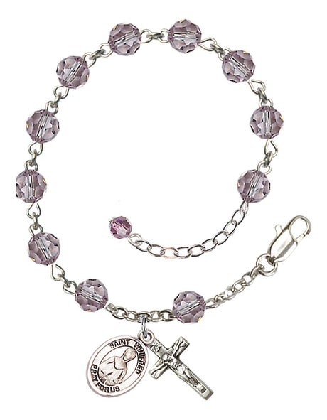 Saint Winifred of Wales Rosary Bracelet - Sterling Silver - June - Light Amethyst