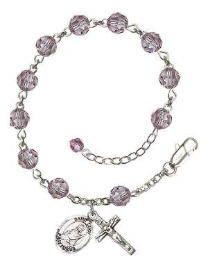 Saint Lucy Rosary Bracelet - Sterling Silver - June - Light Amethyst