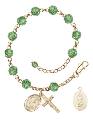 Scapular Rosary Bracelet - 14K Gold Filled - August - Peridot