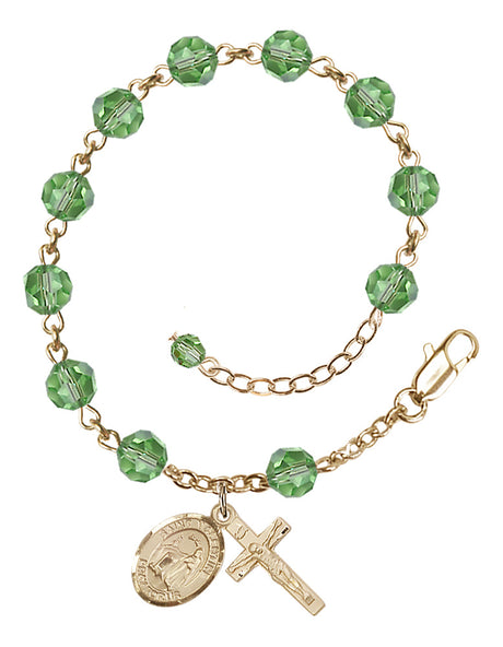 Saint Valentine of Rome Rosary Bracelet - 14K Gold Filled - August - Peridot