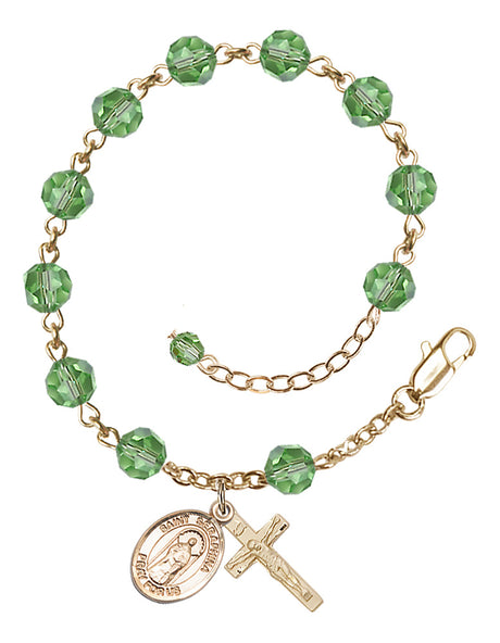 Saint Seraphina Rosary Bracelet - 14K Gold Filled - August - Peridot