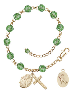 Saint Joseph of Cupertino Rosary Bracelet - 14K Gold - August - Peridot