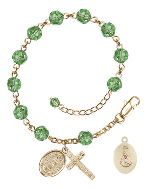 Our Lady of Guadalupe Rosary Bracelet - 14K Gold - August - Peridot