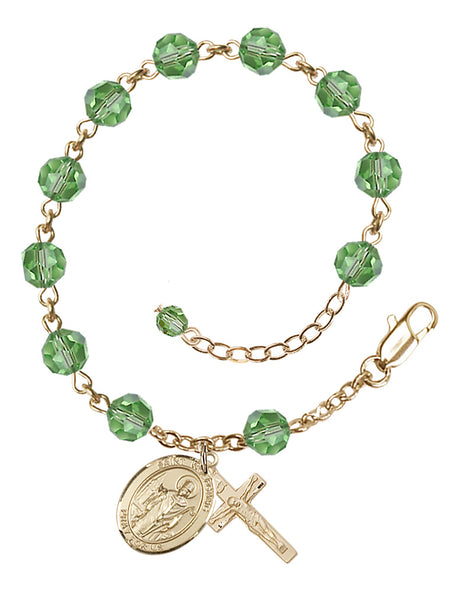 Saint Wolfgang Rosary Bracelet - 14K Gold - August - Peridot