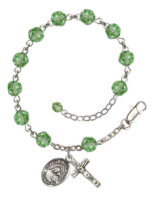 Our Lady of Good Counsel Rosary Bracelet - Sterling Silver - August - Peridot
