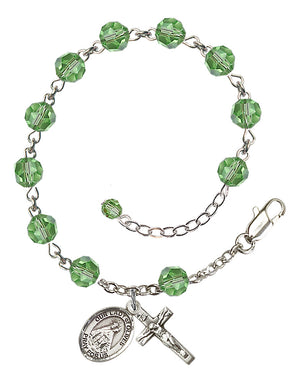 Our Lady of Olives Rosary Bracelet - Sterling Silver - August - Peridot