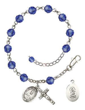 Scapular Rosary Bracelet - Sterling Silver - September - Sapphire