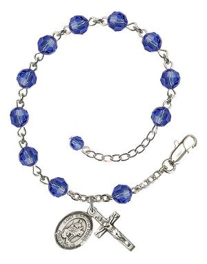 Saint Martin of Tours Rosary Bracelet - Sterling Silver - September - Sapphire
