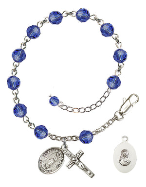 Our Lady of Guadalupe Rosary Bracelet - Sterling Silver - September - Sapphire