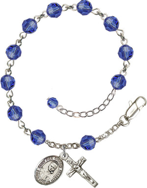 Blessed Pier Giorgio Frassati Rosary Bracelet - Sterling Silver - September - Sapphire