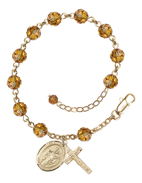 Saint Wolfgang Rosary Bracelet - 14K Gold Filled - November - Topaz