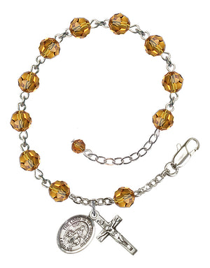 Lord Is My Shepherd Rosary Bracelet - Sterling Silver - November - Topaz