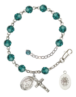Miraculous Rosary Bracelet - Sterling Silver - December - Zircon