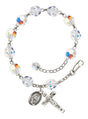 Miraculous Medal 8mm Crystal Rosary Bracelet - Sterling Silver