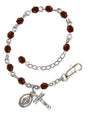 4mm Fire Polished Miraculous Infant Rosary Bracelet - Silver Plate - January - Garnet