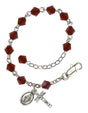 5mm Crystal Miraculous Infant Rosary Bracelet - Silver Plate - January - Garnet