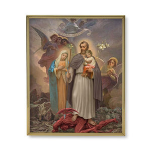 Saint Joseph Terror of Demons Gold Plaque Frame | 8" x 10" | Made in USA
