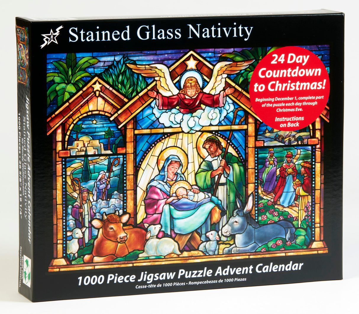 Stained Glass Nativity Jigsaw Puzzle Advent Calendar