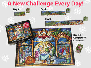 Stained Glass Nativity Jigsaw Puzzle Advent Calendar