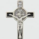 St. Benedict Silver with Black Enamel Pectoral Crucifix