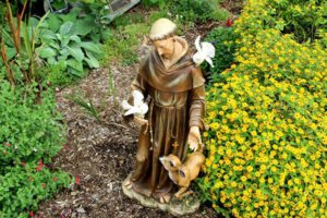 Saint Francis Statue in Garden